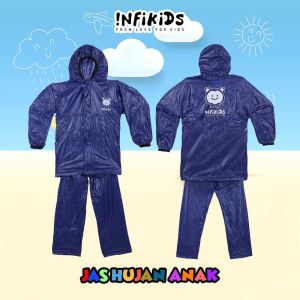 Jas Hujan Anak Laki Dan Perempuan INFlKlDS 0RI Premium Umur 6 - 10 Tahun Bahan PVC Tebal Elastis Anti Air Angin Mantel Raincoat Anak Karakter Lucu Imut Hoodie Anak Pria Wanita Tebal dan Kuat Elastis ANTI REMBES
