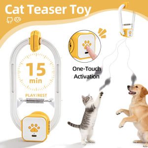 Interactive Electric Pet Toy Cat Teaser Cat Stick Upgrade Dual-mode Regular Swing Rotating Remote Control Door Clip Design