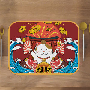 Japanese Style Dining Mat Bowl Pad Silicone Anti-Scalding Heat Insulation Waterproof Oil Resistant Mat Lunch Mat PVC Material
