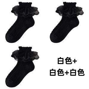 ถุงเท้าเต้นรำลากันสำหรับเด็กผู้หญิง ถุงเท้าผ้าตาข่ายลายดอกไม้สองชั้น ถุงเท้าเต้นรำสไตล์เจ้าหญิง ถุงเท้าเด็กวัยรุ่น ถุงเท้าเต้นรำสไตล์วันพีซ