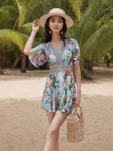 2024 New Couple Swimsuits Womens One-Piece Slimming Large Size Thermal Spa Vacation Swimwear Long Sleeve Polyester Bikini