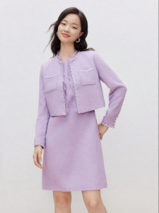 Koradior | Slim Fitting Commute 2-in-1 Midi Dress