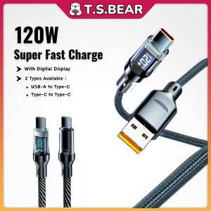 Super Fast Charging Cable Digital Display Quick Charger USB A Type C Data Cable Data Transfer Kabel Pengecas Laju CC05