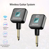 Wireless Guitar System 2.4GHz Wireless Guitar Transmitter Receiver 4 Signal Channel for Guitar Bass Electric Instruments