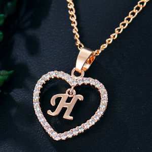 Customizable Love Pendant Necklace with Zircon - Initial Jewelry 26 Letter Personalized Gift for Men And Women