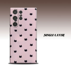 Pink Cat Silhouette For Samsung Galaxy S26 S25 S24 A56 A36 Dual Layer Luxury Fashion Full Lens Protective Case
