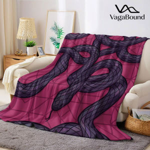 Purple Snake Flannel Blanket Warm Soft Halloween Christmas Decorative Couch Warm Cozy All-Season Gift