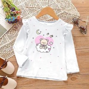 Atasan Anak Perempuan Terbaru Lengan Panjang - Variasi Kerutan - Bahan BabyTerry - 1-11 Tahun/Atasan Star Kids (XS-M) - Bahan Halus dan Nyaman - Cocok untuk Iklim Tropis (Indonesia)