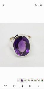 แหวน อเมทิสต์ Amethyst พลอยแท้ ขนาด 13×17 มม.พลอยขนาดใหญ่ ตัวเรือนเงินแท้ 925 อะเมทิสต์ (Amethyst) เป็นหินที่โดดเด่นในเรื่องการบำบัด รักษาเกี่ยวกับสุขภาพ โรคเลือด โรคนอนไม่หลับ ขจัดความเครียด ช่วยให้อารมณ์ที่โมโหอยู่ผ่อนคลายลง ขนาด 57