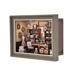 DIY หนังสือไม้ Nook ชุดมินิตุ๊กตา House Photo 3D ปริศนากรอบเครื่องประดับชั้นวางหนังสือใส่ Retro Booknook ตกแต่งสําหรับของขวัญวันเกิด