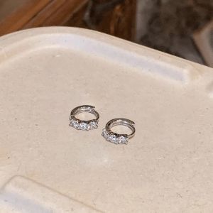 ต่างหูรูปวงกลมสีสันสดใส ประดับด้วยเพชรเทียม Zirconia ดีไซน์เก๋ไก๋ แฟชั่น เครื่องประดับหู