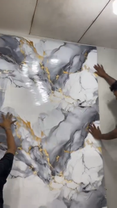 Wallpaper marmer jumbo Wallpaper Dinding Motif Vinyl Marble Foam Roll Sticker Kamar Dekorasi PET 60 x 244cm A51