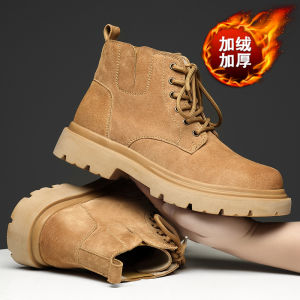 Mens Martin Boots High Top Thick Bottom Heightening Short Tube Shoes British Style Mid-Calf Workwear Autumn 2024 Fashion