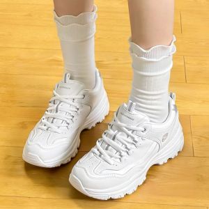 Skechers | Heel Elevating Cushioned Leather Womens Sneakers