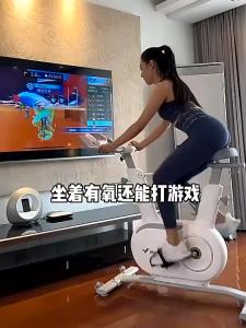 Exercise Bike Home Gym Stationary Bike Cycling Exercise Machine Indoor Exercise Bicycle Trainer Non-Foldable Household Inligent Resistance Adjustment 动感单车