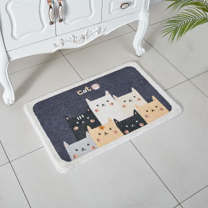 VIKAMA Cartoon Bathroom Mat Absorbent and Non-Slip Bathtub and Shower Foot Mat Kitchen and Bedroom Carpet Home Decor