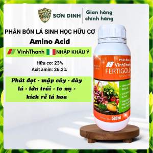 Phân bón lá Amino acid Fertigold Vĩnh Thạnh nhập khẩu Ý mập cây to nụ dày lá kích hoa hàm lượng axit amin hữu cơ cao