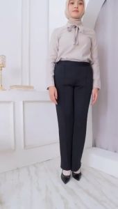 Celana Fit Flare Pants - Highwaist Kulot Cutbray Cubit Scuba Wanita