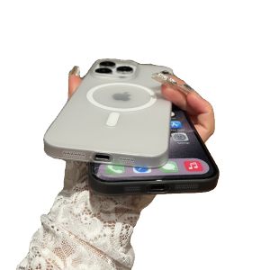 Ultra-Thin Magnetic Absorption Frosted PC Hard Shell Phone Case for Apple 15 14 13 pro Max 16 plus 12 Protective Cover for Men And Women