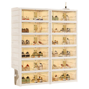 Installation-Free Shoe Cabinet Doorway Entrance For Home Shoe Rack Foldable Multi-Functional Multi-Layer Wall Entry Door Storage Shoe Box