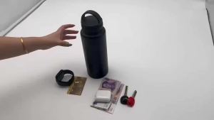 Stainless Steel Hidden Tumbler Water Bottle Stash Box Diversion Safe With Huge Secret Stash Spot Compartment for Cards Keys Cash