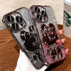 ELEXIS Soft Phone Casing for vivo X100 X90 X80 X70 V29 V29e V27 V25 V23 Y78 Y36 Y35 Y27 Y21 Y02 T1x Y20 Pro 5G 4G Protective Plating Cover Folding Makeup Mirror Bracket Stand Gradient Case EH004