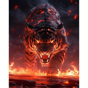Kayou | Paint By Numbers for Kids Adults DIY Oil Painting Tiger Animal Kit Handmade Art Gift Canvas Painting for House Decor Unframed
