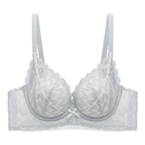 MiiOW | เสื้อชั้นในลูกไม้รัดรูปแบบปรับได้สำหรับผู้หญิง ป้องกันการหย่อนคล้อย ไร้สาย เสื้อชั้นในทรงวี 3/4 คัพ ด้านหลังสวยงาม