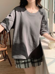 Bộ Đồ Ngủ Cotton Modal Mùa Hè Mỏng Có Đệm Ngực Một Mảnh Tay Ngắn Quần Short Mặc Ở Nhà Cho Học Sinh Có Thể Mặc Ngoài Trời