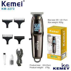 Kemei KM-2273 Professional Hair Clipper Original Hair Trimmer USB Fast Charge Electric Beard Shaver Razor LCD Display