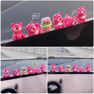 Cute Car Interior Decoration Item Plush Screen Stand Carriage Toy Vehicle Mounted Curious George Soft Plushie Automobile Accessory