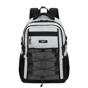Aoking Mens Large Capacity Backpack School Bag with Spine Protection Double Shoulder Leisure Style Backpack for Middle School Students