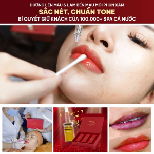 Tinh chất Collagen tươi CAO CẤP Vieskin Collagen Luxury dưỡng lên màu môi sau phun xăm phục hồi dưỡng ẩm sâu cho môi căng bóng