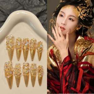 [Yan Li] Eternal Night Star River Mirror Demon Nail Art Golden Palace Style Wear Armor Chen Torino Same Style Nail Stickers