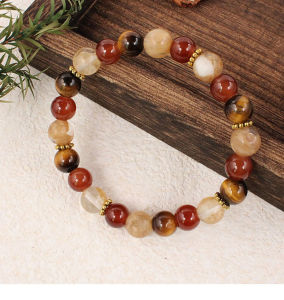 Vòng Tay Đá Mắt Hổ & Mã Não Đỏ Citrine Dành Cho Nữ Trang Sức Đá Đá Sinh Tháng 11 Phong Thủy Vòng Tay Lấy Cảm Hứng Từ Âm Nhạc Dành Cho Phụ Nữ