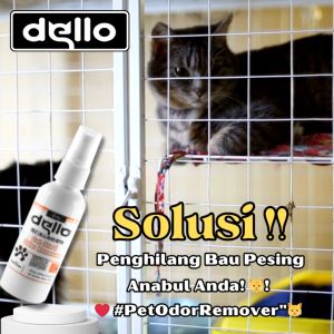 Penghilang Bau Kotoran Kucing Pet Odor Remover Parfum Kandang Semprotan Pewangi Ruangan Pembasmi Clean Semprotan DELLO FOR CAT
