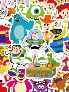 Disney Pixar Animation Stickers 100 Pcs Waterproof Decals for Phone Case Scrapbooking Buzz Lightyear Strawberry Bear Ham Pig