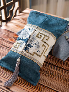 New Chinese Style Cotton Linen Fabric Tissue Box Cover for Living Room Sofa Car Use Storage Organizer Handmade Craft