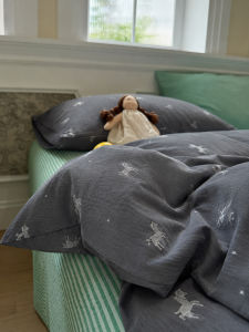 MANSHIAN | Color-woven Jacquard Water-washed Cotton High-end Bedding Set