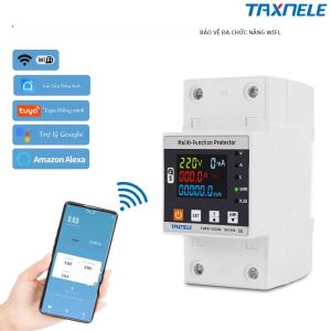 Cầu Dao Thông Minh WiFi 63A TUYA Với Chức Năng Bảo Vệ Rò Rỉ Điện Bảo Vệ Quá Áp Hẹn Giờ Đo Điện Năng kWh Cho Smart Life
