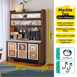 MEISD | Retro Style Carbon Steel Sideboard Storage Cabinet