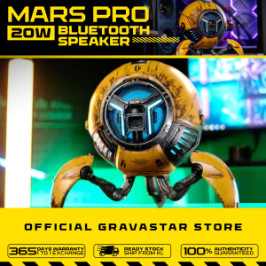 GravaStar Mars Pro 20w War Damaged Yellow Bluetooth Speaker 6 Dynamic RGB Light Portable Wireless