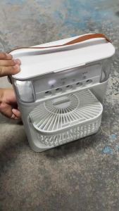 3 IN 1 พัดลมไอเย็น พัดลมไอน้ํา สเปรย์พัดลม เครื่องทําความชื้น USBไฟ LED 7 สี พัดลมแอร์เย็น สามารถเปิดปิดได้เป็นระยะๆ  มีระบบไอน้ำ มีระบบเปิดแสงได้