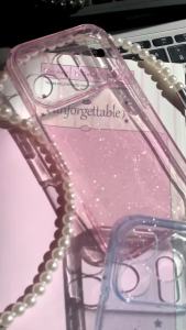szhaiyu | Ultra Thin Clear Glitter Soft Silicone Phone Case for IPhone 17 Air 16 15 Plus 14 13 Pro Max Transparent PC Protective Cover