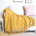 Nordic INS Pure Color Popular Homestay Casual Blanket Bed Tail Towel Tassel Blanket Decorative Sample Room Hotel Soft Blanket. 