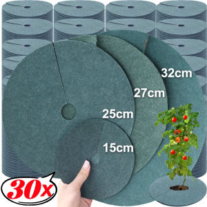 Dozoey เสื่อตัวกั้นพื้นที่วัชพืช30ชิ้นระบายอากาศได้ผ้าสักหลาดคลุมดินต้นไม้ฟิล์มใช้ซ้ำได้สำหรับการป้องกันรากพืช