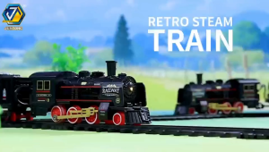 Train Toys with Spray Music Railway Big Classical Train Track Puzzle Splicing Toys Set for Kids Gift复古电动蒸汽音乐火车套装礼盒包装给小朋友礼物