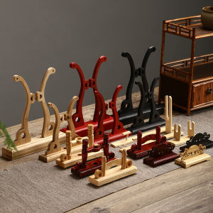 Detachable round Bamboo Stand Fan Base Vintage Style Home Decor Accessories Adjustable Bracket for Handheld Fans