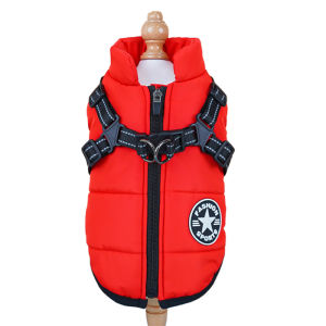 Waterproof Thickened Warm Cotton Pet Clothes for Dogs And Cats with Traction Buckle Chest Back Cotton Vest Pet Supplies