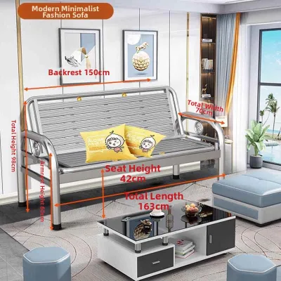 MEISITEKEKE | Foldable 2-in-1 Sofa Bed Steel Frame Indoor/Outdoor Use